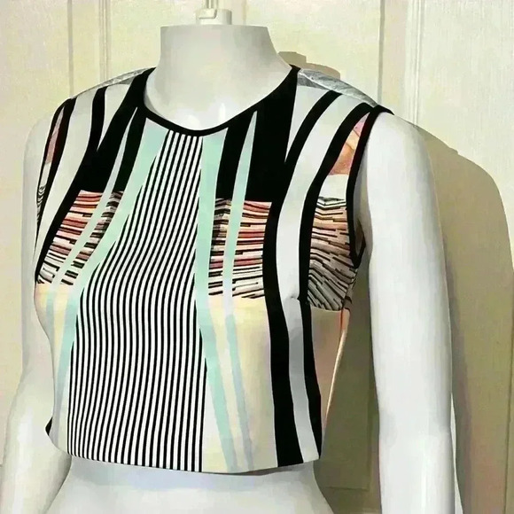 Clover Canyon Desert Home Sleeveless Psychedelic Crop Top Neoprene Floral - Picture 7 of 8